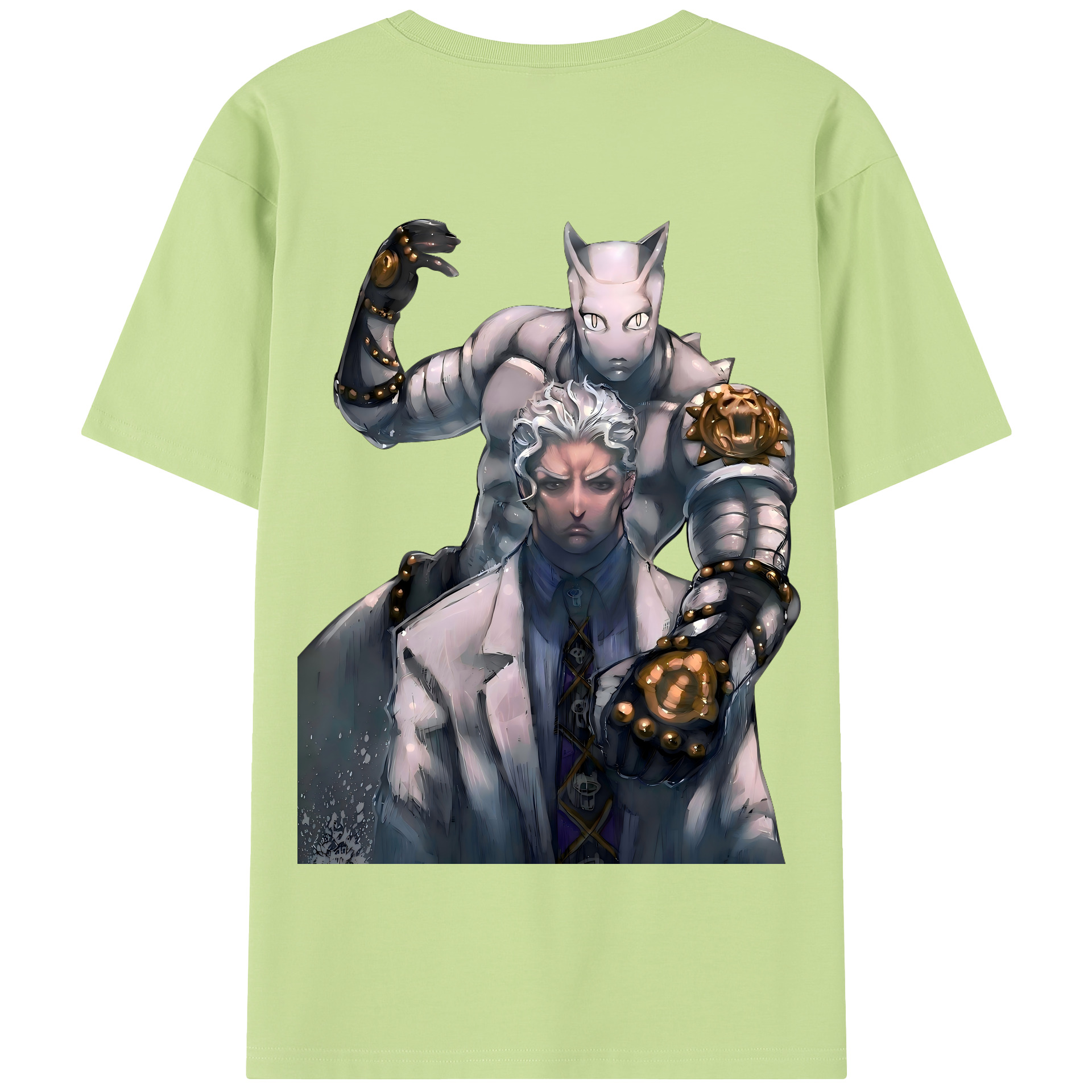 （画像用） ジョジョの奇妙な冒険 きら よしかげ JoJo's Bizarre Adventure Kira Yoshikage 綿100％半袖Tシャツ（背面プリント）